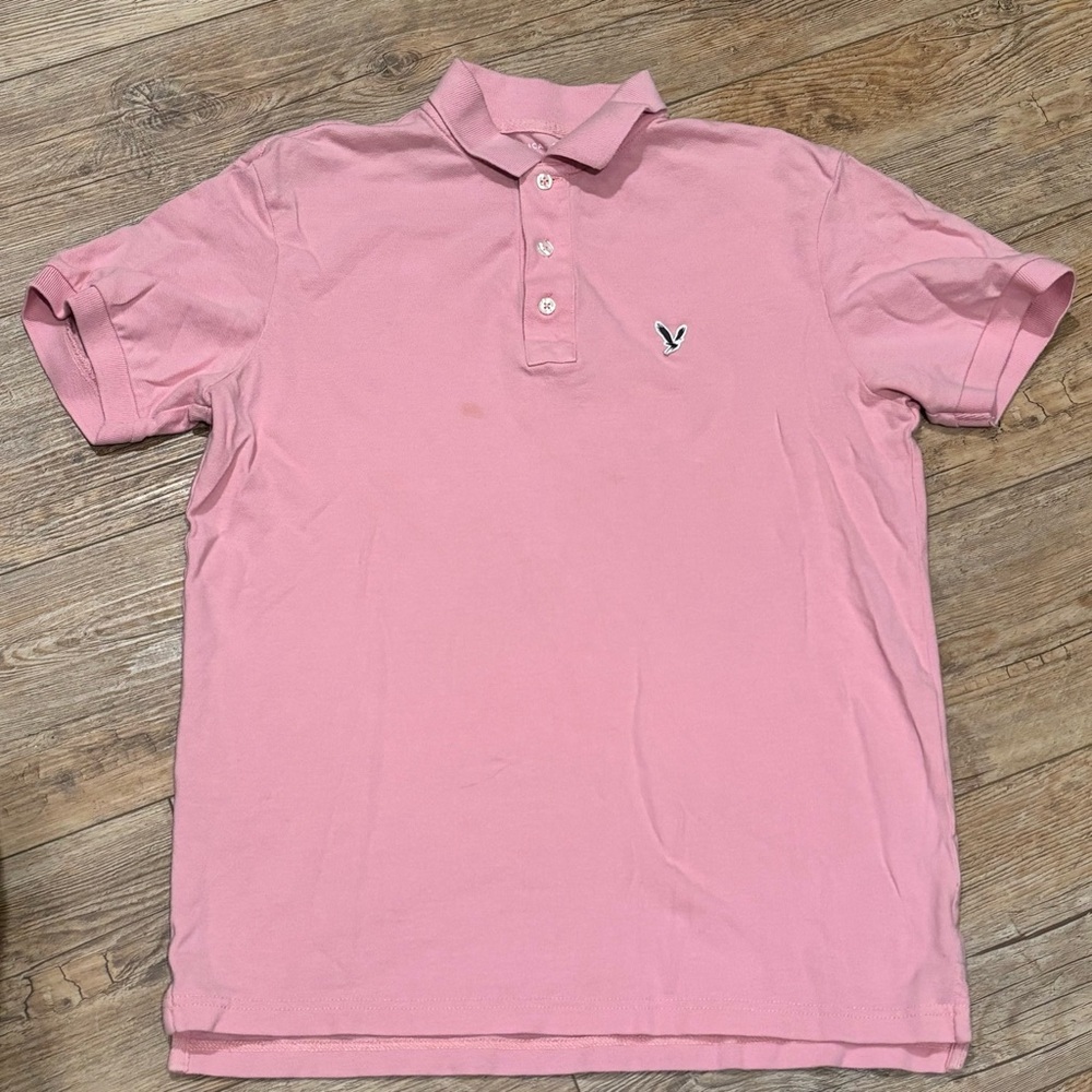 American Eagle Outfitters Pink Polo Shirt Mens Small